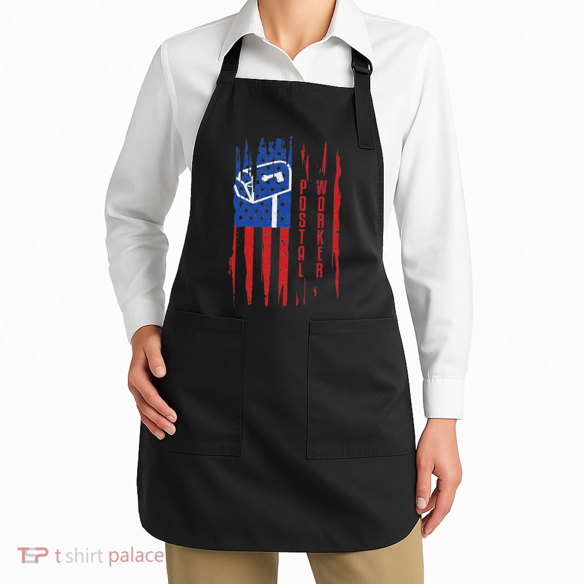 Postal Worker Patriotic Us Post Mail Carrier Man Women Apron