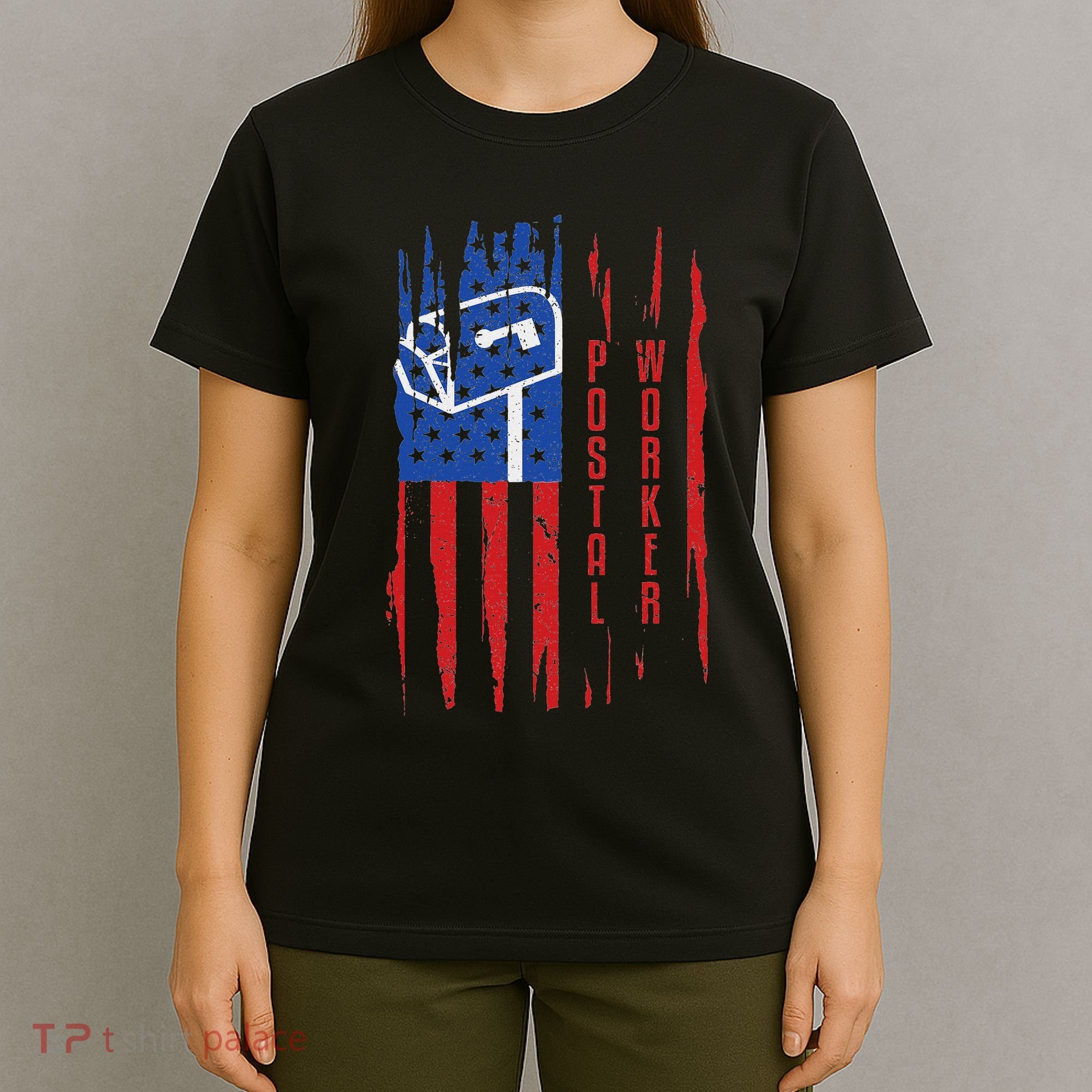 Postal Worker Patriotic Us Post Mail Carrier Man Women T-Shirt
