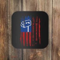Postal Worker Patriotic Us Post Mail Carrier Man Women Coaster thumb 0