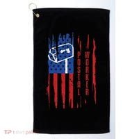 Postal Worker Patriotic Us Post Mail Carrier Man Women Golf Towel thumb 0
