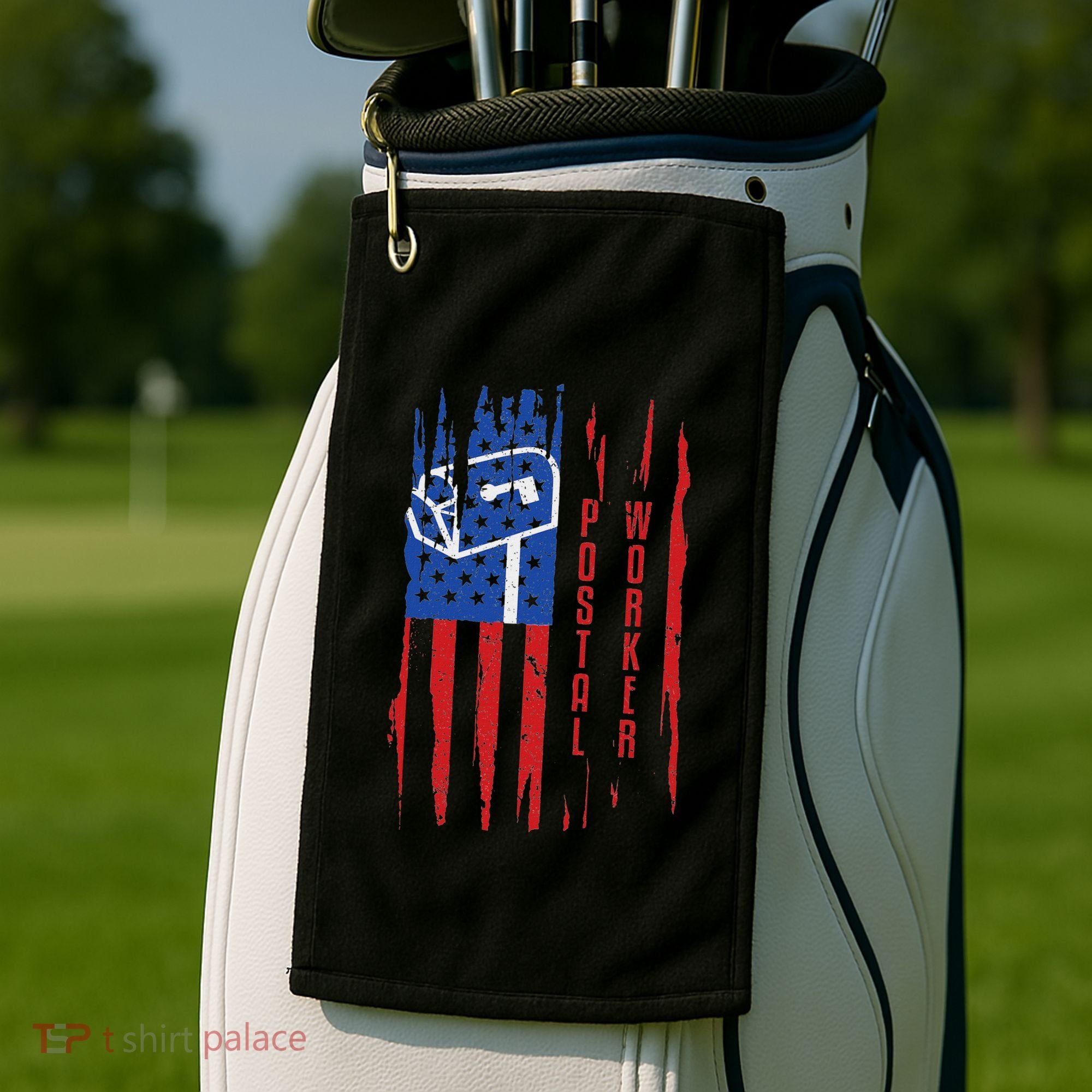 Postal Worker Patriotic Us Post Mail Carrier Man Women Golf Towel