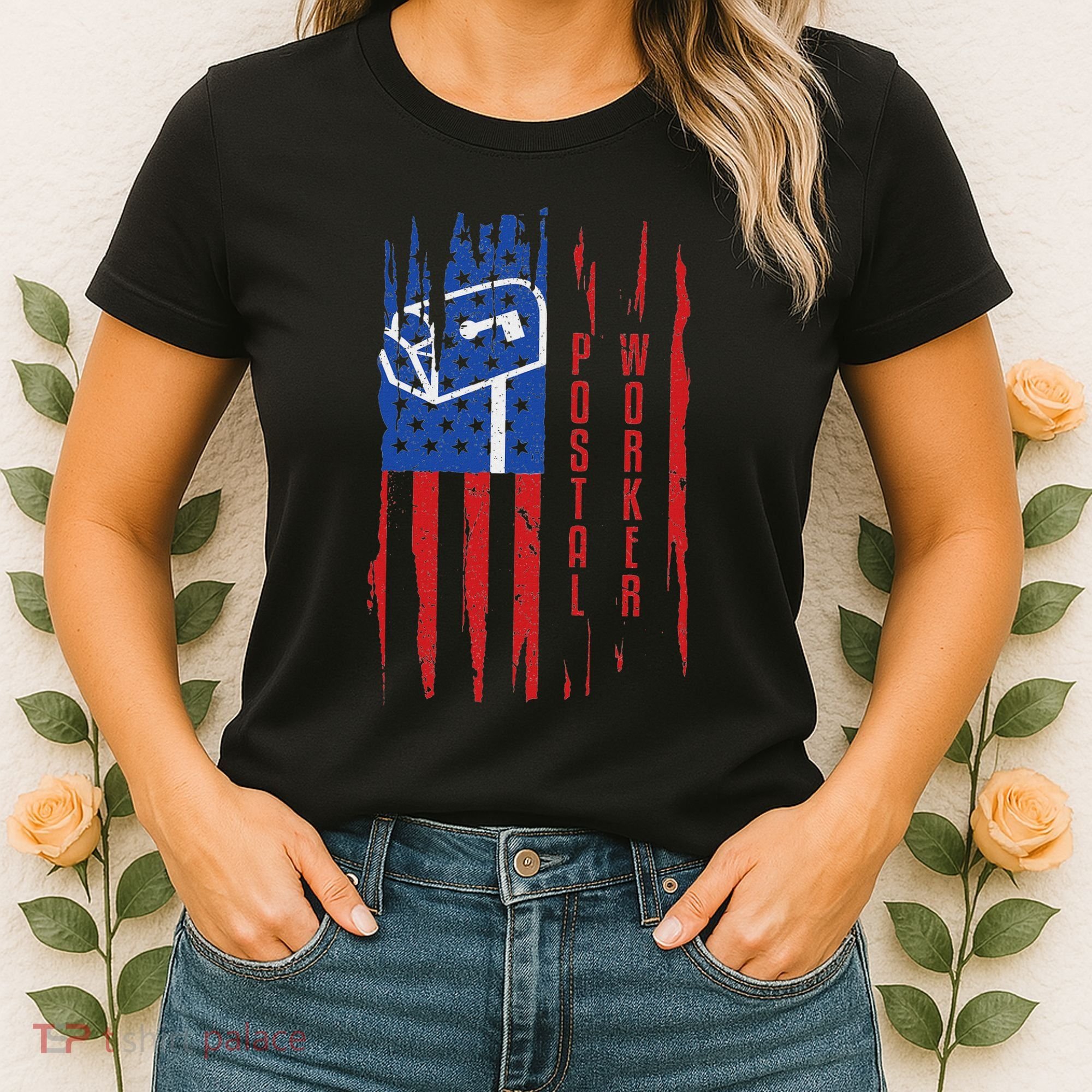 Postal Worker Patriotic Us Post Mail Carrier Man Women Women's T-Shirt