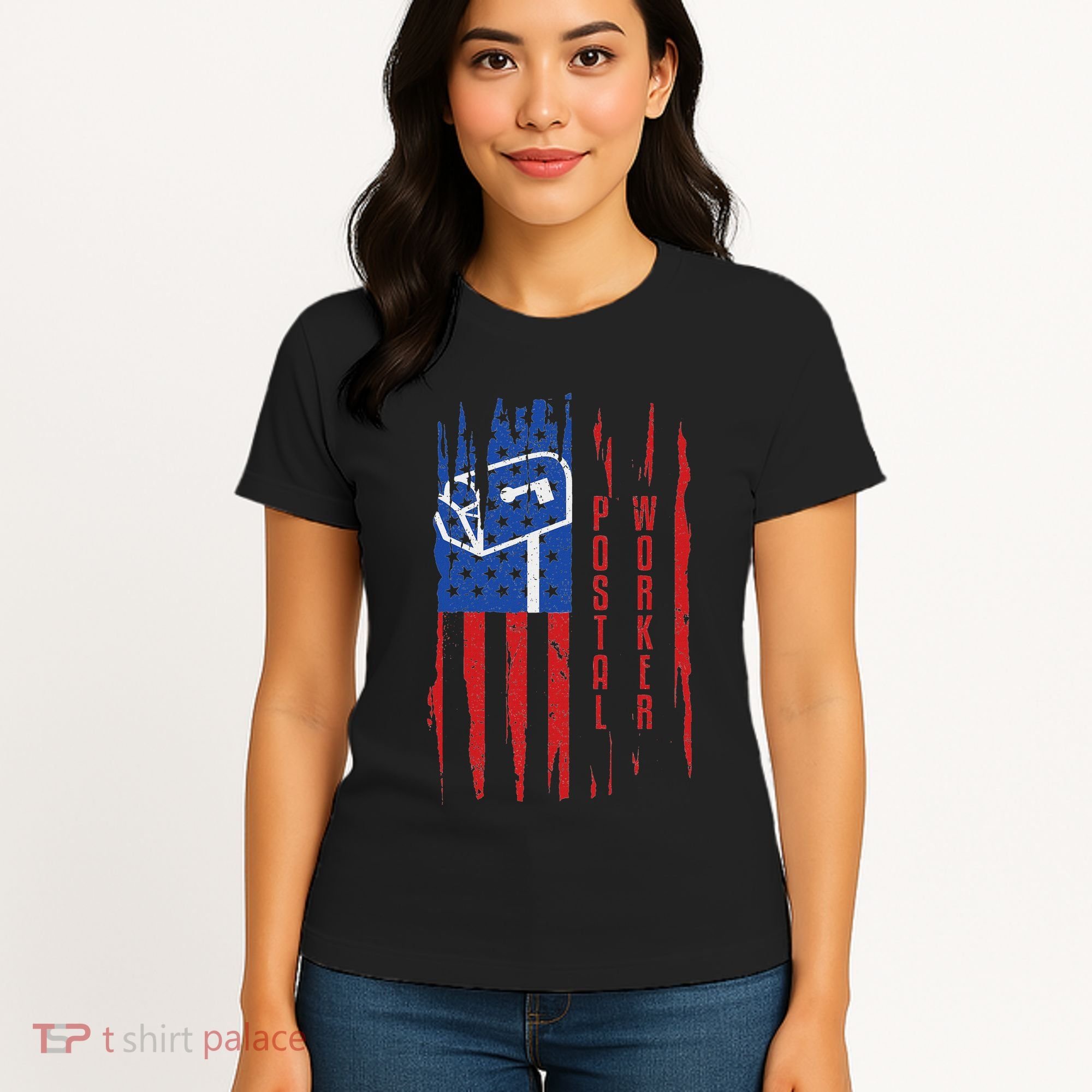 Postal Worker Patriotic Us Post Mail Carrier Man Women Women's T-Shirt