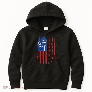 Postal Worker Patriotic Us Post Mail Carrier Man Women Kids Hoodie