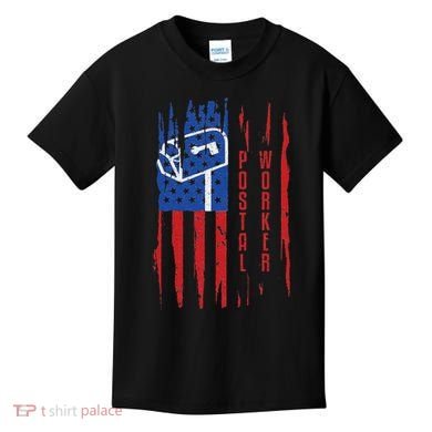 Postal Worker Patriotic Us Post Mail Carrier Man Women Kids T-Shirt