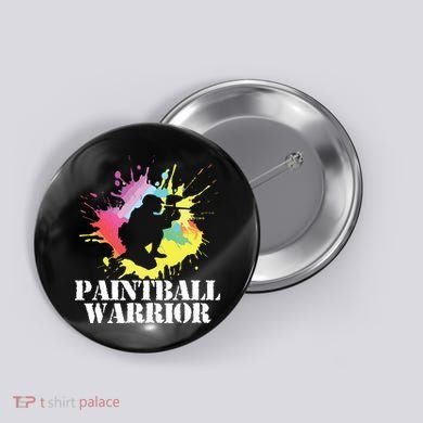 Paintball Warrior Paintball Player Birthday Party Button