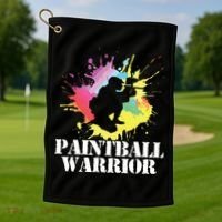 Paintball Warrior Paintball Player Birthday Party Golf Towel thumb 1