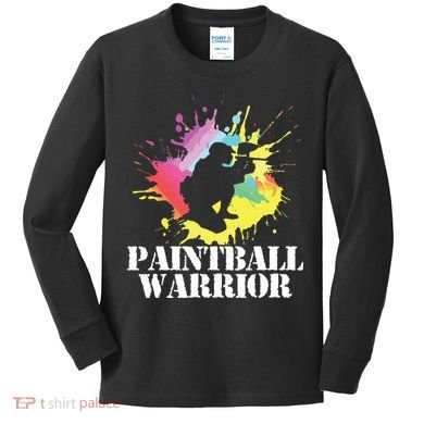 Paintball Warrior Paintball Player Birthday Party Kids Long Sleeve Shirt
