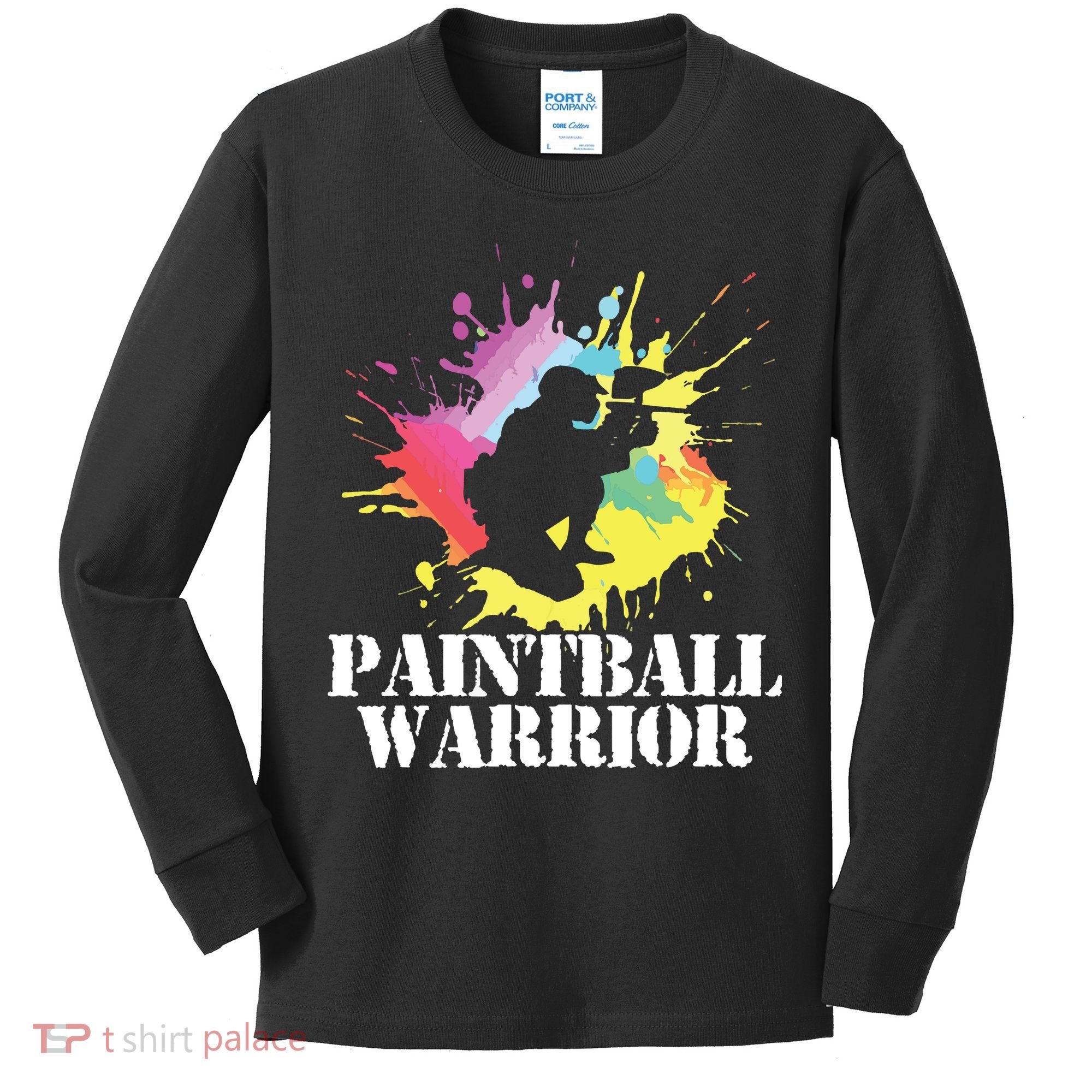 Paintball Warrior Paintball Player Birthday Party Kids Long Sleeve Shirt