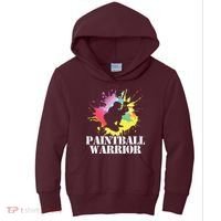 Paintball Warrior Paintball Player Birthday Party Kids Hoodie thumb 0