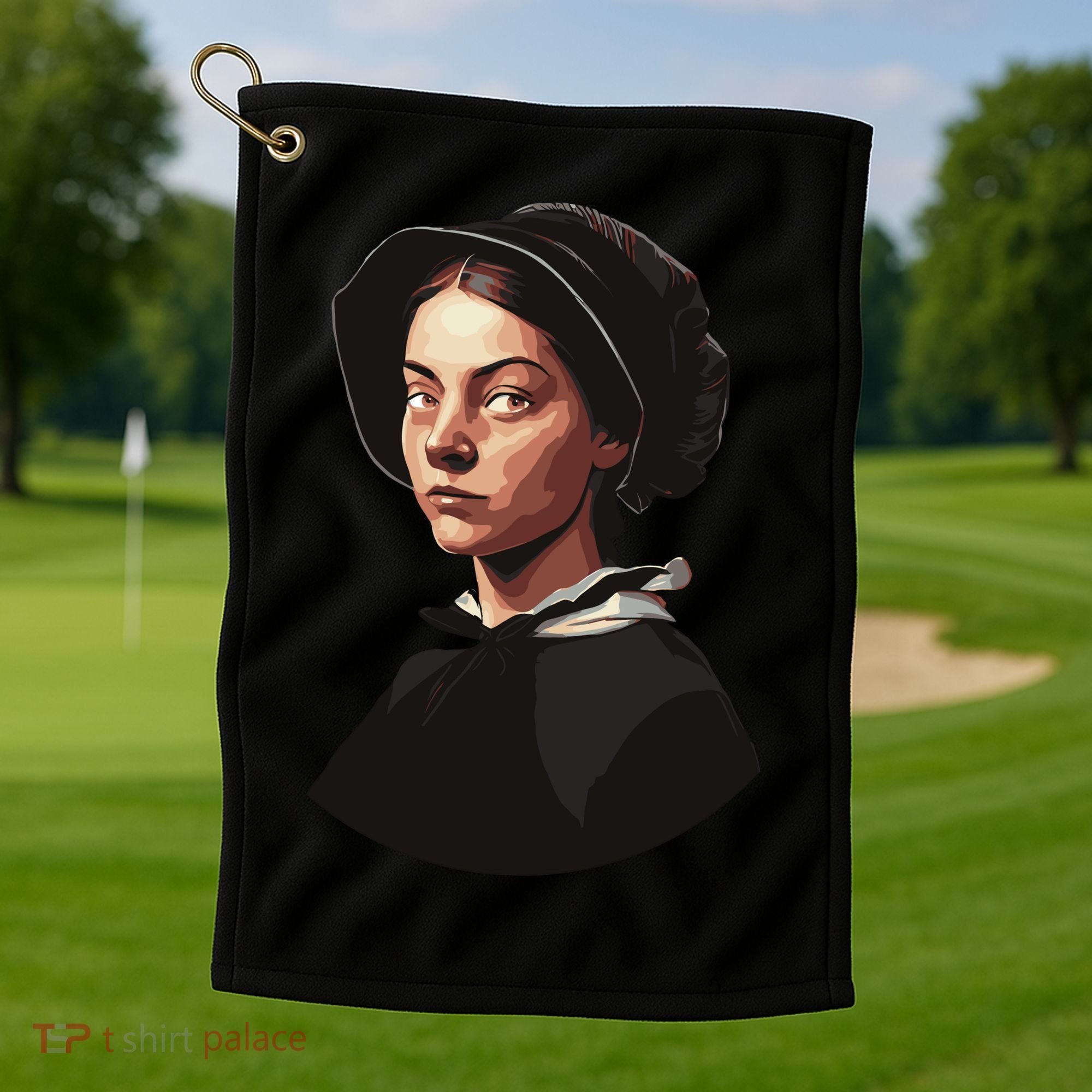 Pilgrim Woman Painting Golf Towel
