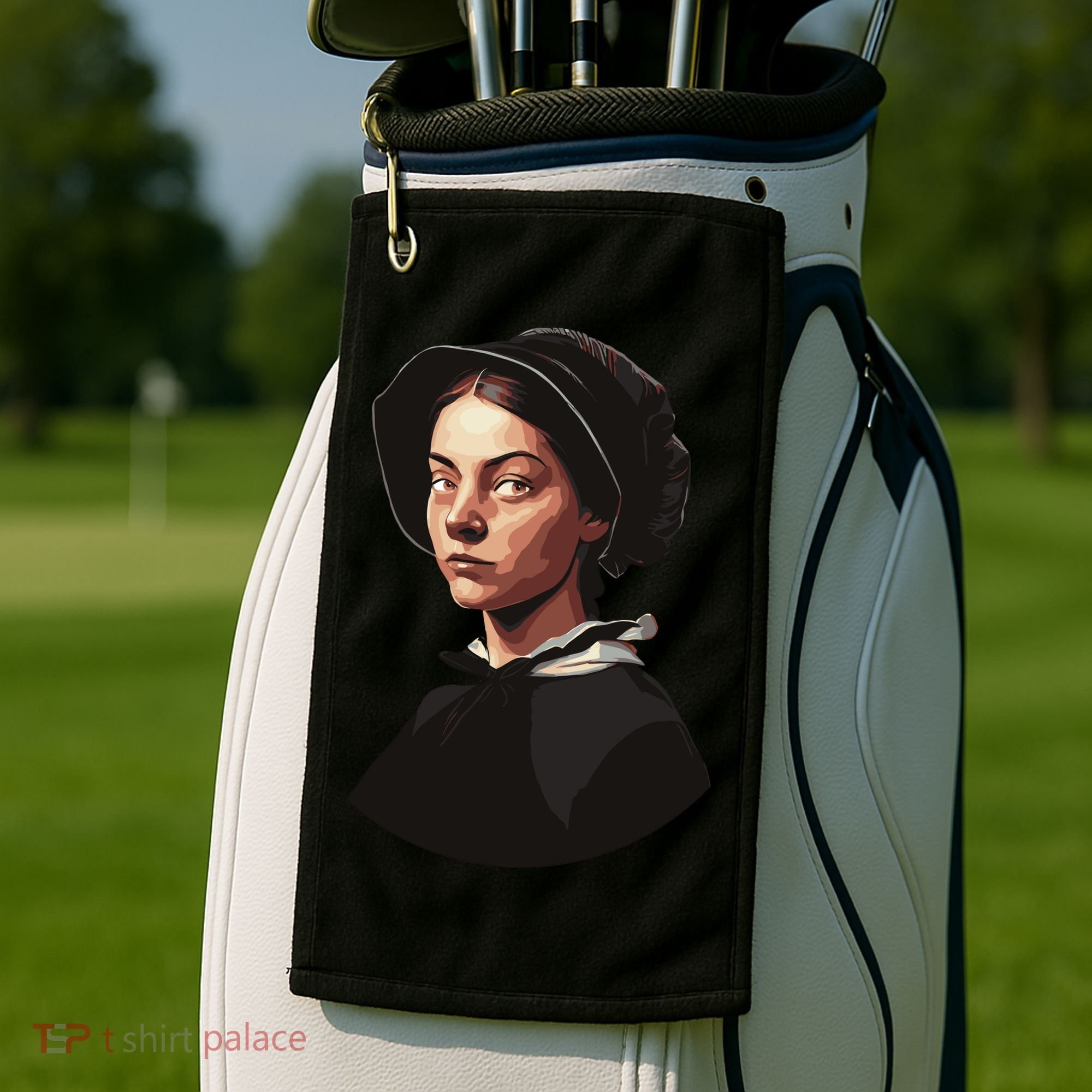 Pilgrim Woman Painting Golf Towel