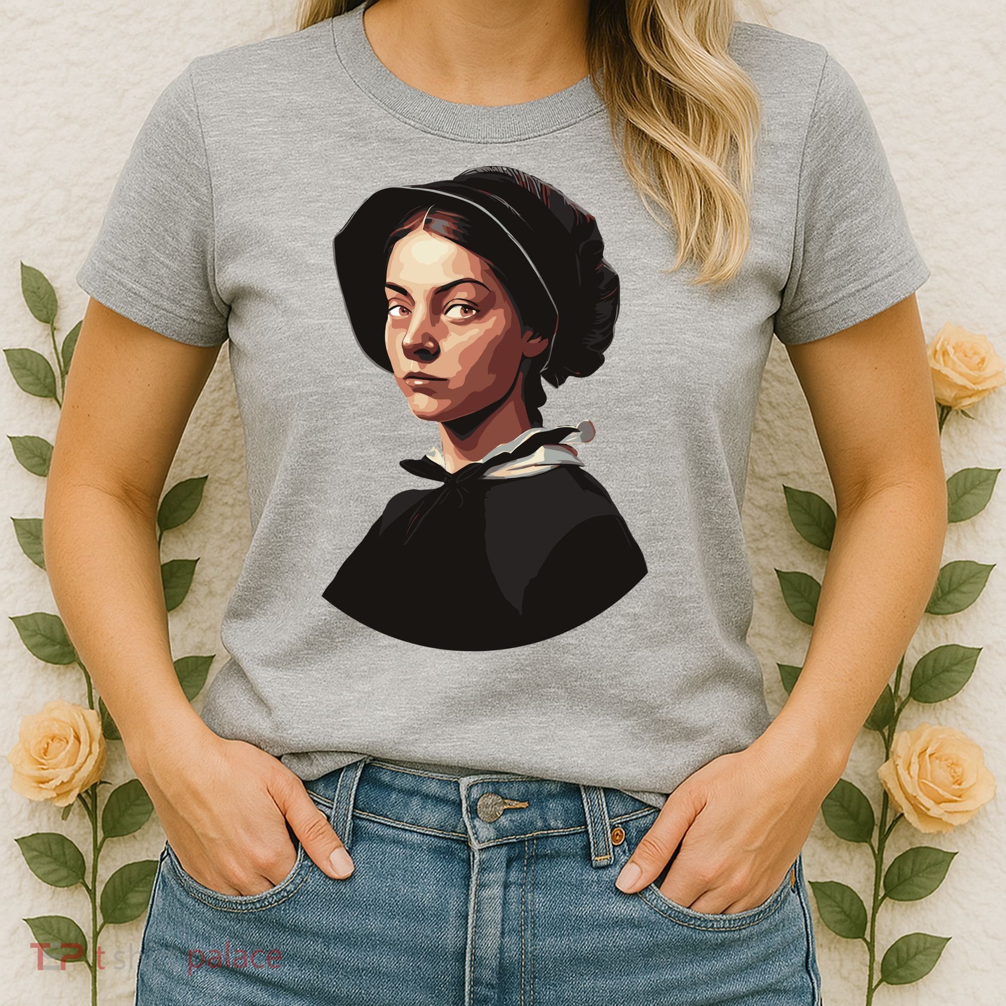 Pilgrim Woman Painting Women's T-Shirt