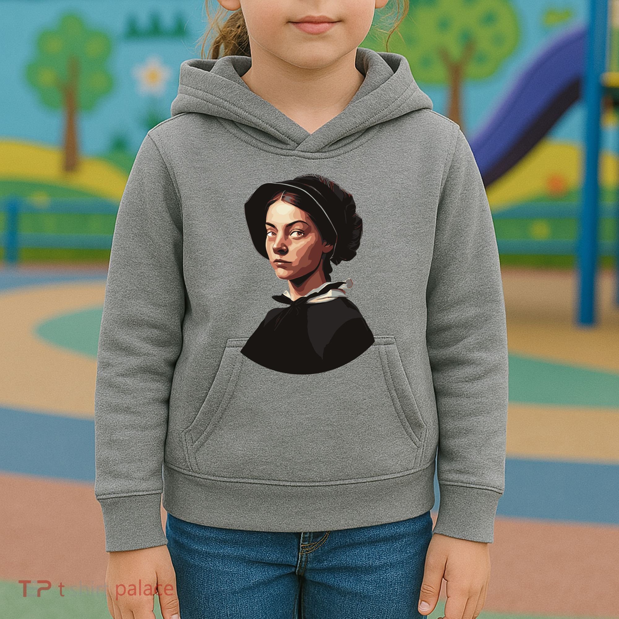Pilgrim Woman Painting Kids Hoodie