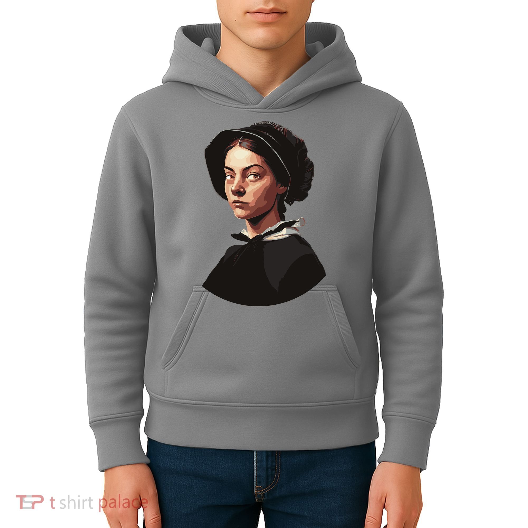 Pilgrim Woman Painting Kids Hoodie