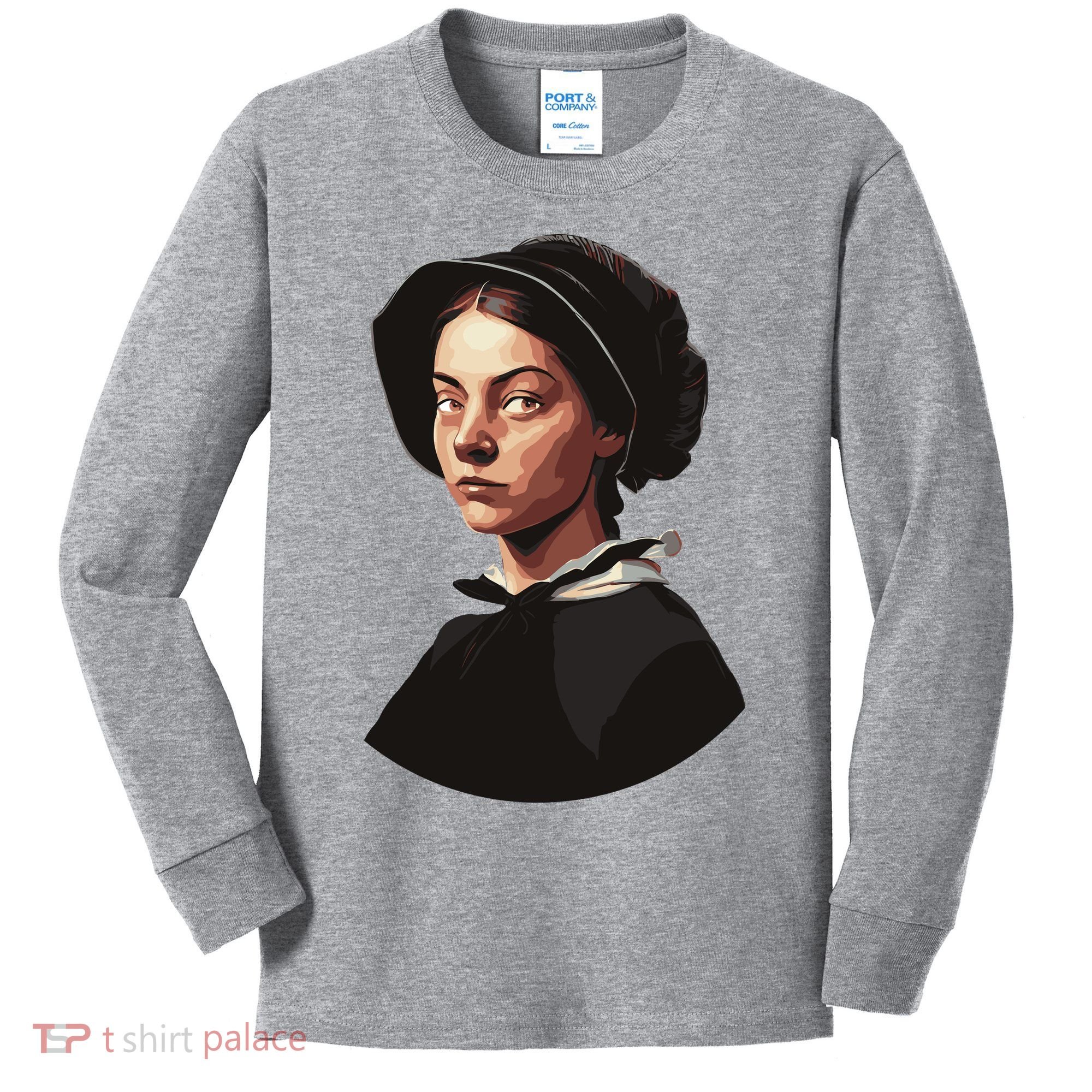 Pilgrim Woman Painting Kids Long Sleeve Shirt