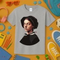 Pilgrim Woman Painting Kids T-Shirt thumb 3