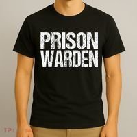 Prison Warden Police Officer Guard Lazy Halloween T-Shirt thumb 3