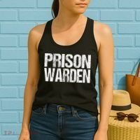 Prison Warden Police Officer Guard Lazy Halloween Women's Tank Top thumb 2