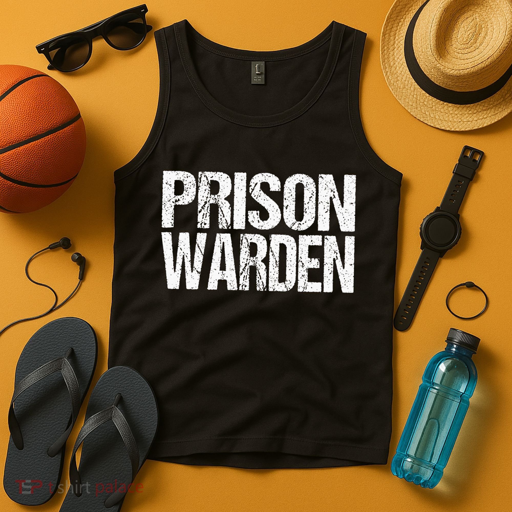 Prison Warden Police Officer Guard Lazy Halloween Tank Top