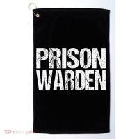 Prison Warden Police Officer Guard Lazy Halloween Golf Towel thumb 0