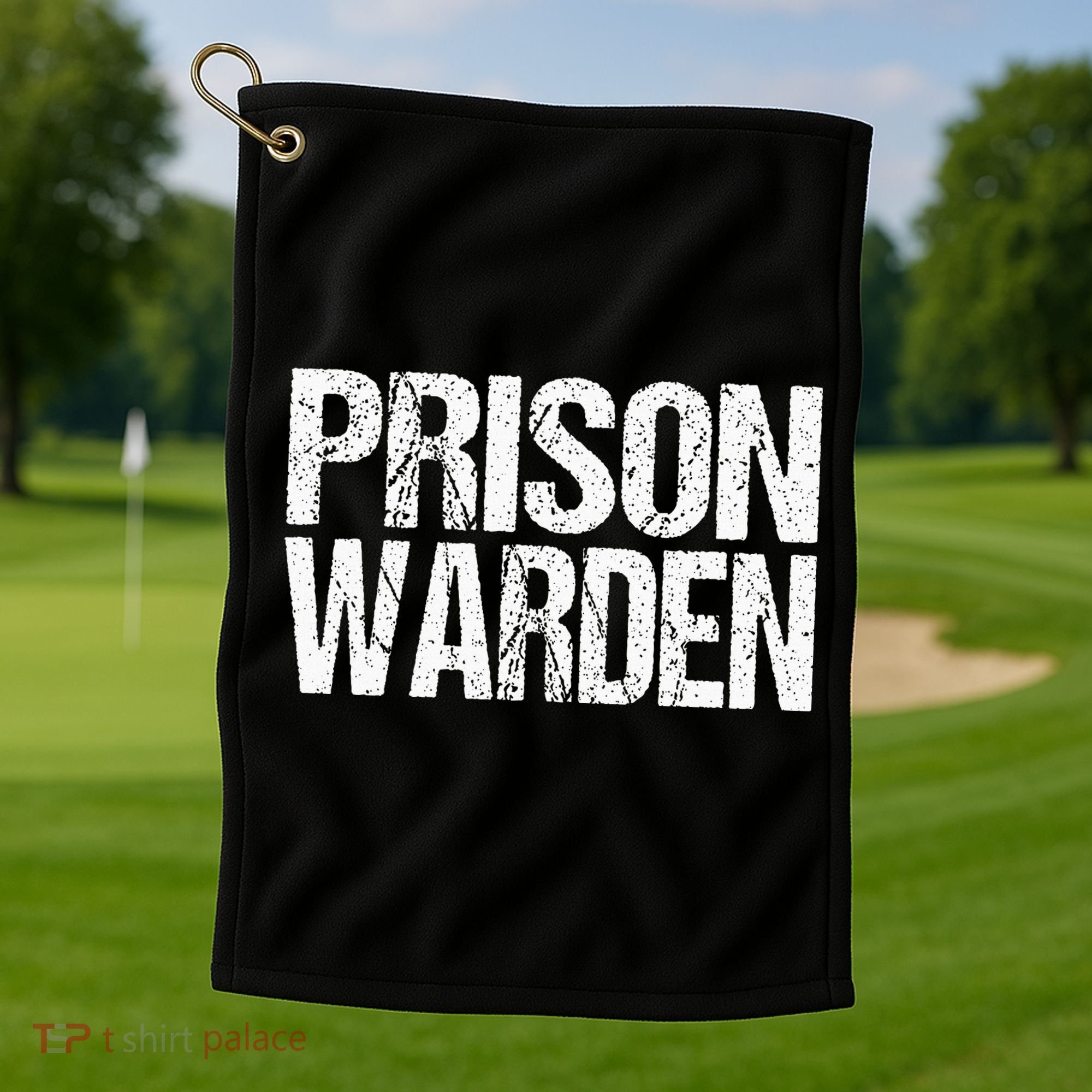 Prison Warden Police Officer Guard Lazy Halloween Golf Towel