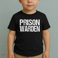 Prison Warden Police Officer Guard Lazy Halloween Toddler T-Shirt thumb 2