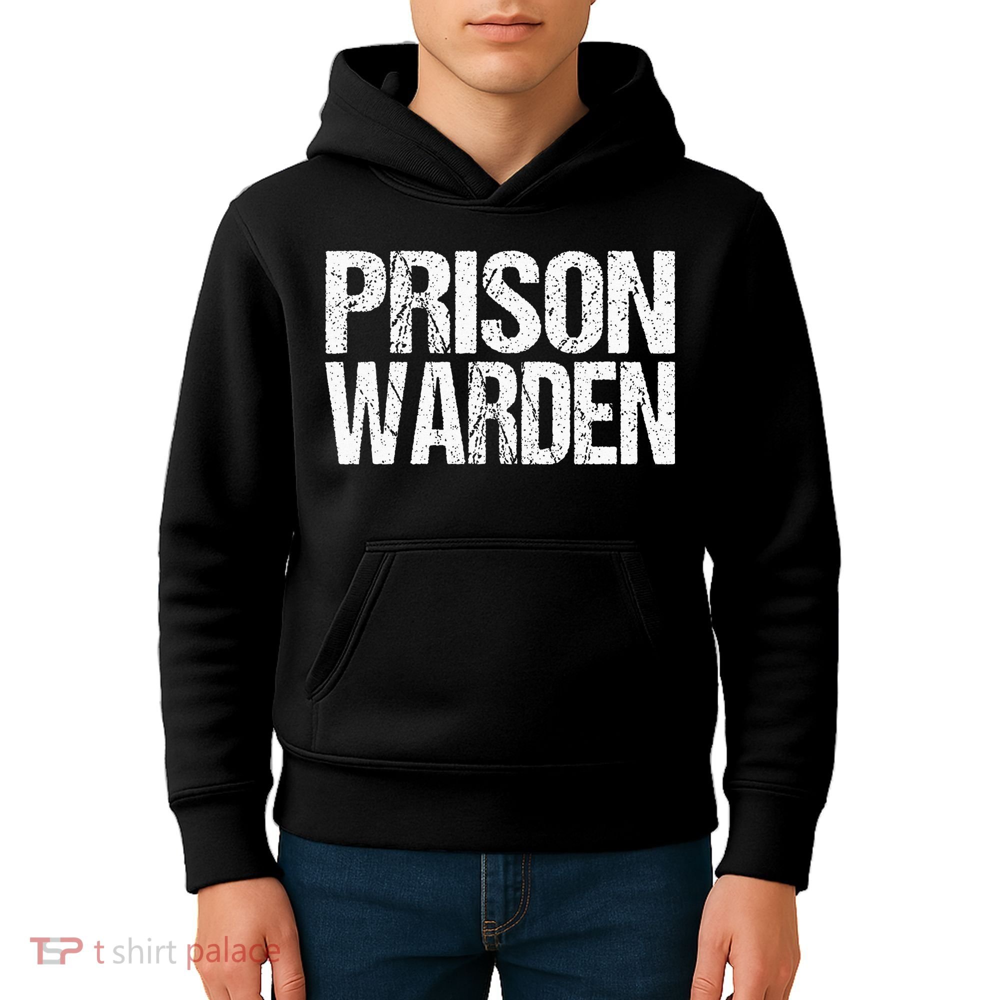 Prison Warden Police Officer Guard Lazy Halloween Kids Hoodie