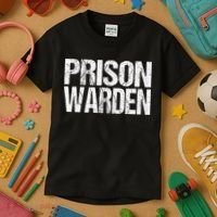 Prison Warden Police Officer Guard Lazy Halloween Kids T-Shirt thumb 3