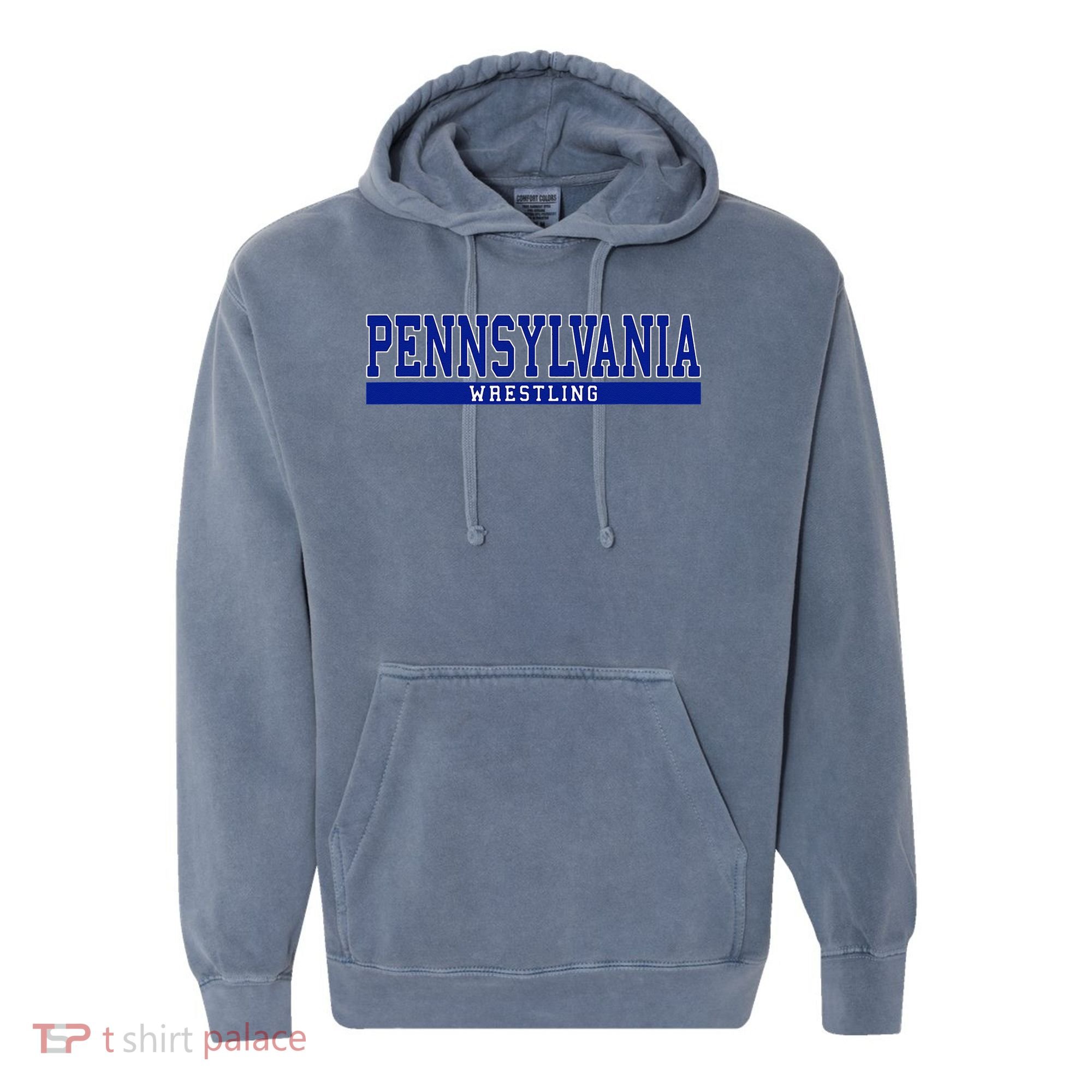 Pennsylvania Wrestling Comfort Colors Garment-Dyed Hooded Sweatshirt
