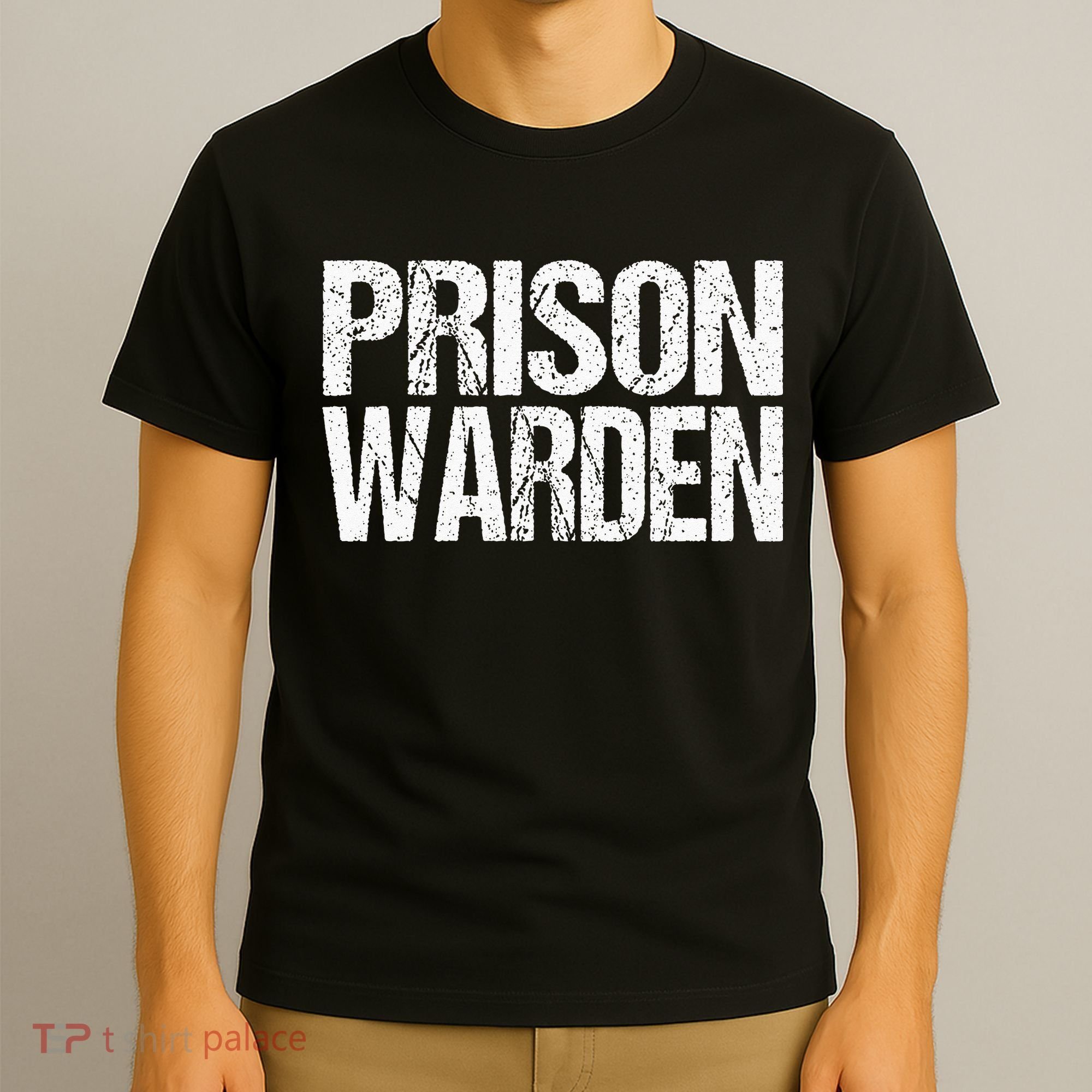 Prison Warden Police Officer Guard Lazy Halloween Costume T-Shirt
