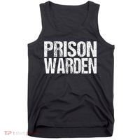 Prison Warden Police Officer Guard Lazy Halloween Costume Tank Top thumb 0