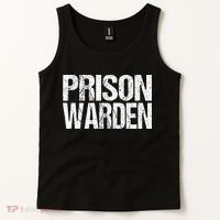 Prison Warden Police Officer Guard Lazy Halloween Costume Tank Top thumb 2