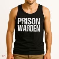 Prison Warden Police Officer Guard Lazy Halloween Costume Tank Top thumb 3