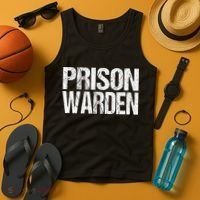 Prison Warden Police Officer Guard Lazy Halloween Costume Tank Top thumb 4
