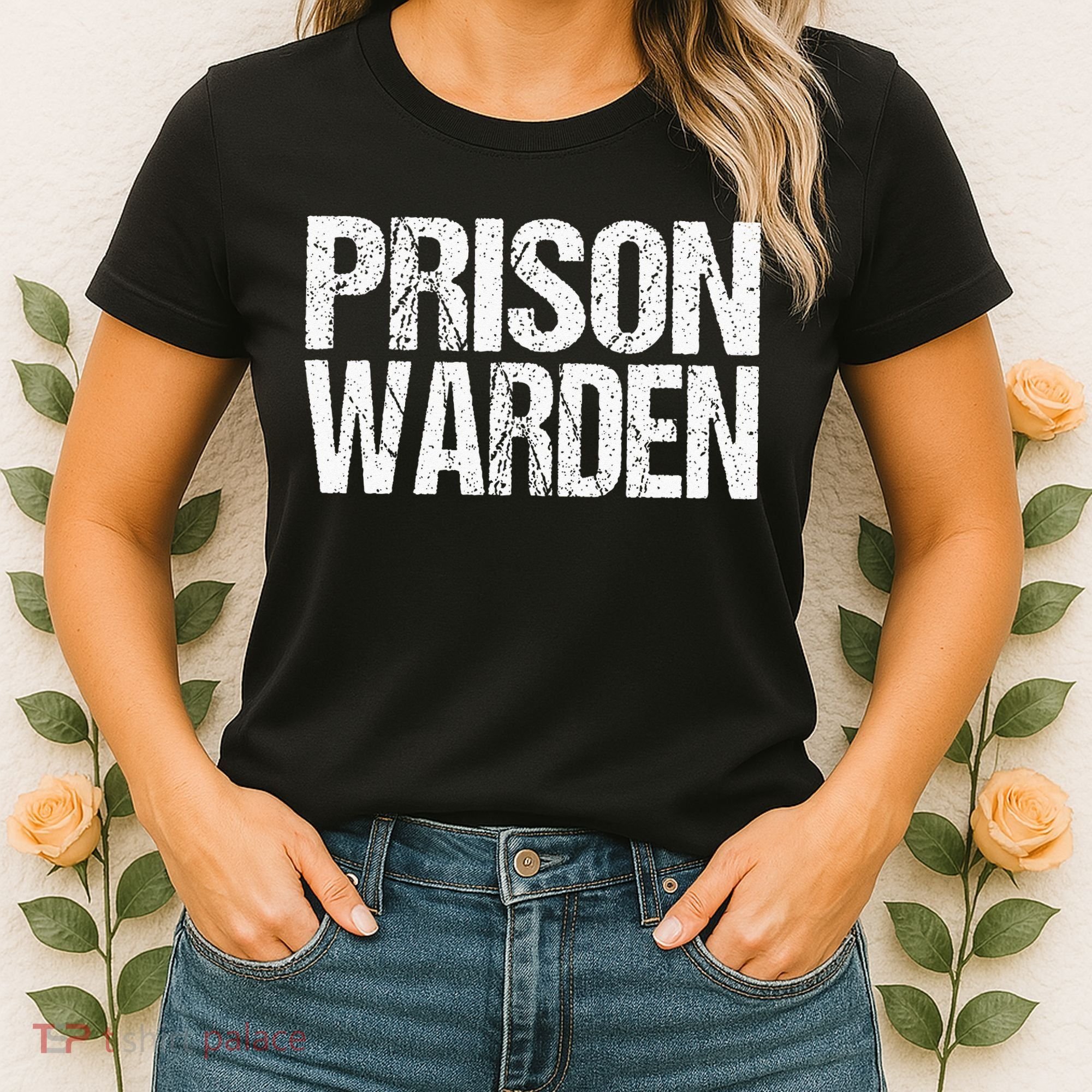 Prison Warden Police Officer Guard Lazy Halloween Costume Women's T-Shirt