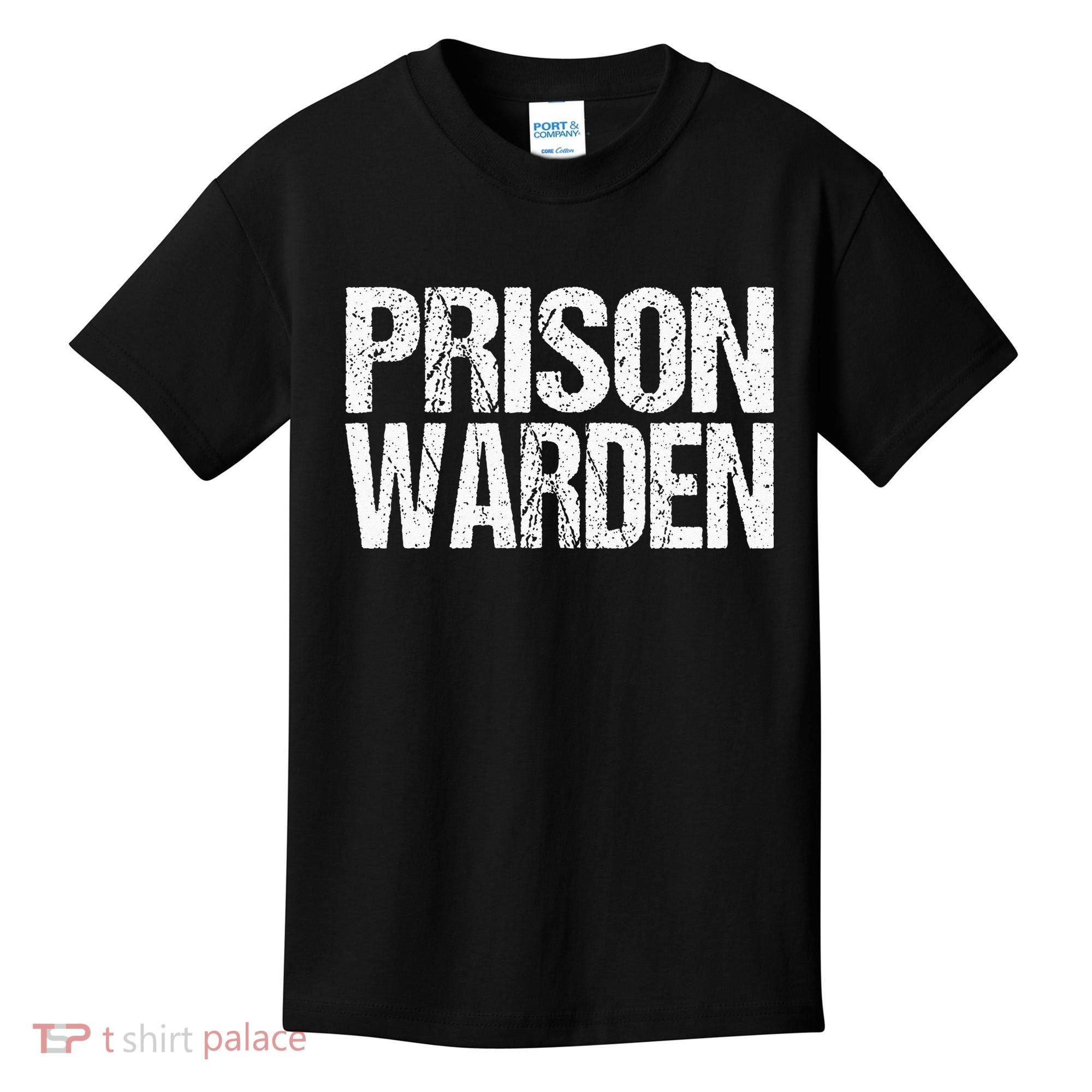 Prison Warden Police Officer Guard Lazy Halloween Costume Kids T-Shirt