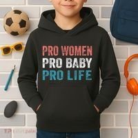 Pro Women Pro Baby Pro Life Kids Hoodie thumb 2