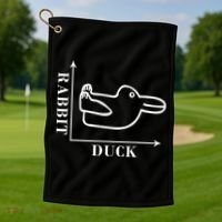Philosophy Wittgenstein Rabbit Duck Illusion Golf Towel thumb 1