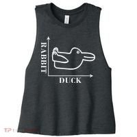 Philosophy Wittgenstein Rabbit Duck Illusion Women's Racerback Cropped Tank thumb 0