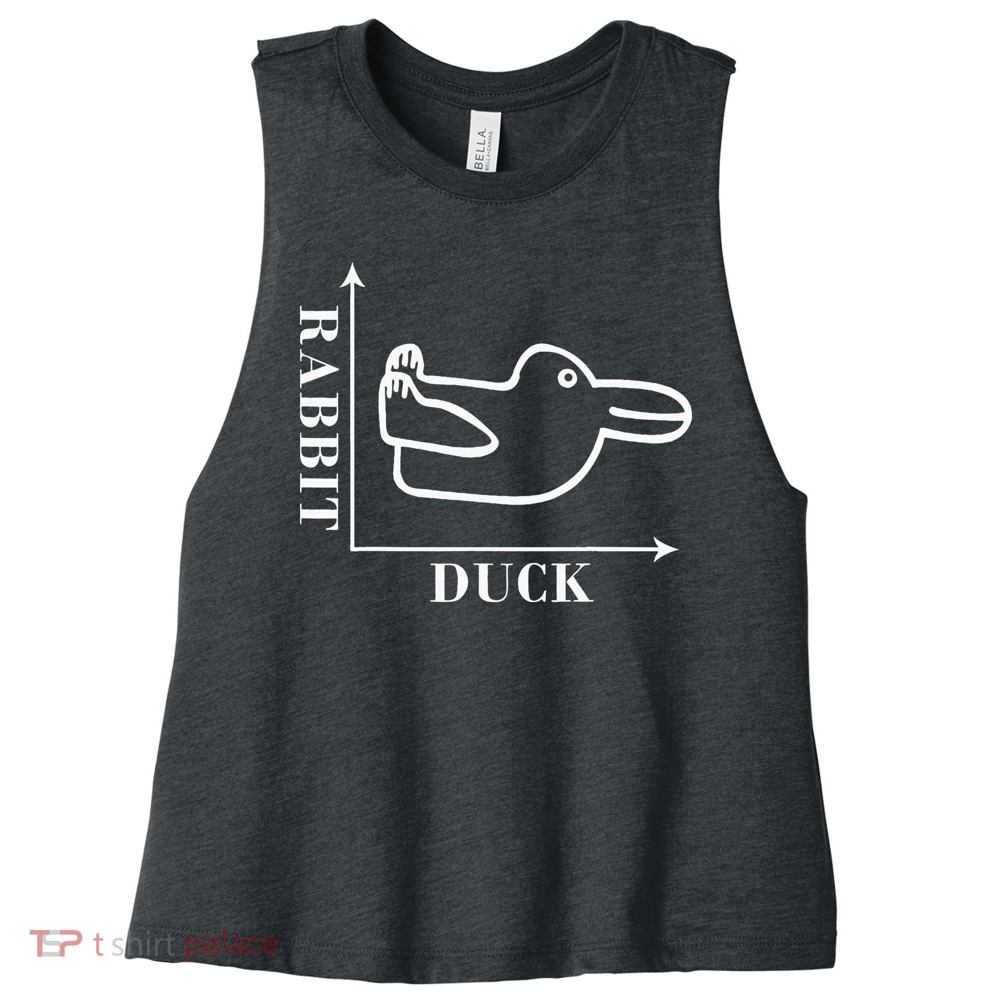 Philosophy Wittgenstein Rabbit Duck Illusion Women's Racerback Cropped Tank