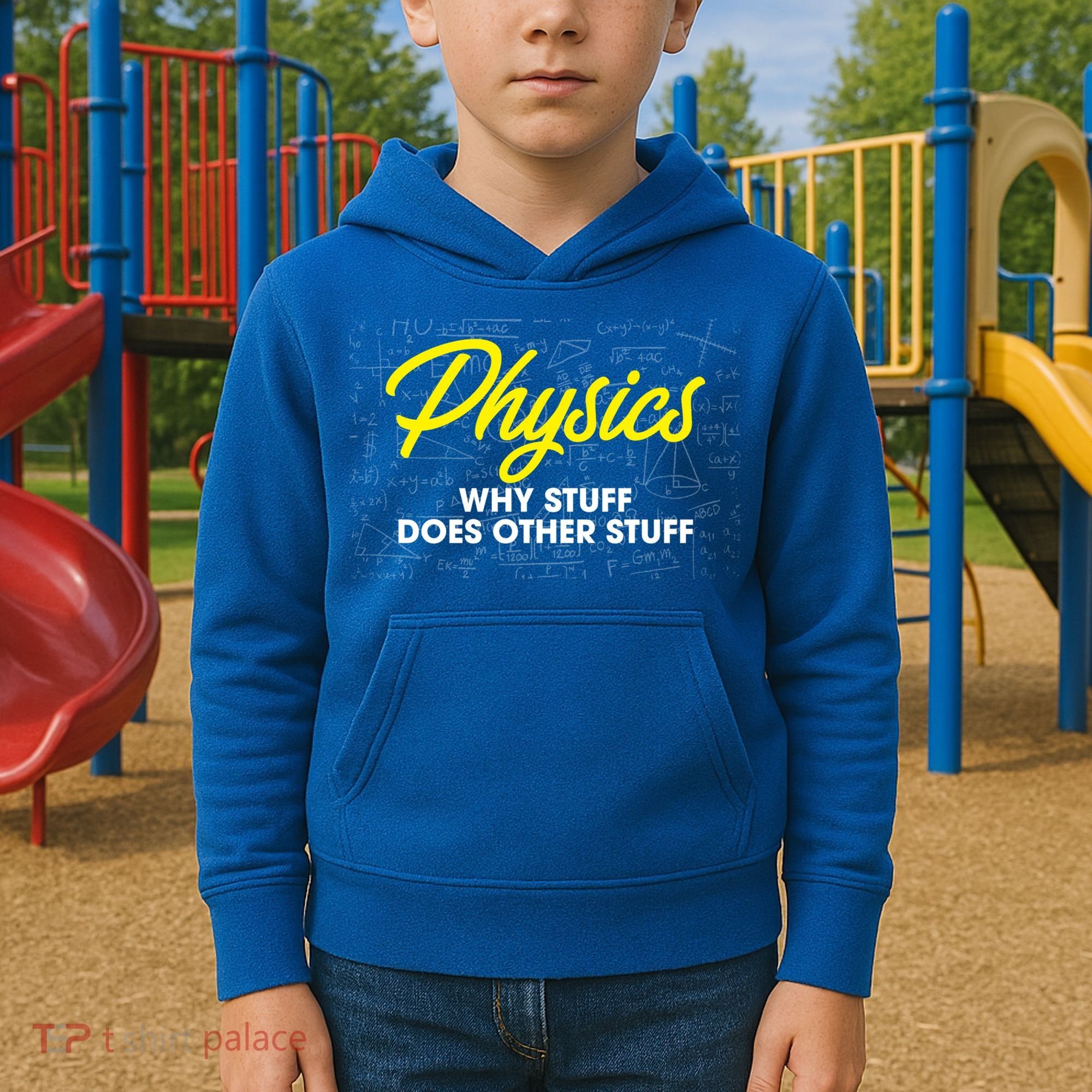 Physics Why Stuff Does Other Stuff I Funny Physicist Gift Kids Hoodie