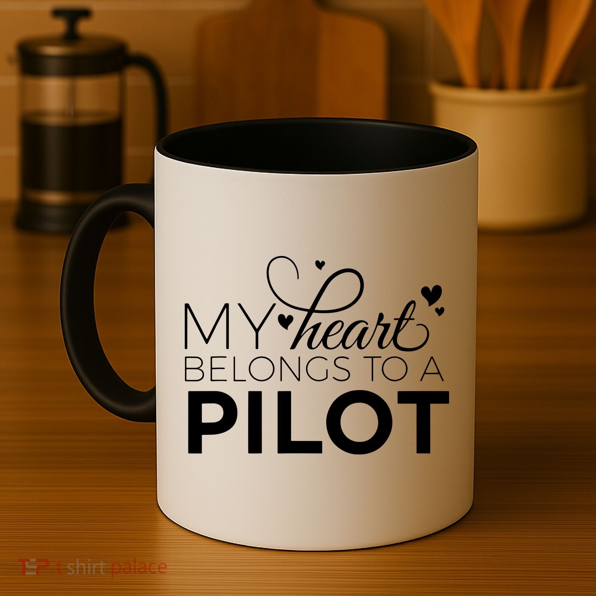 Pilot Wife Shirts My Heart Belongs To A Pilot Pilot Gift Coffee Mug