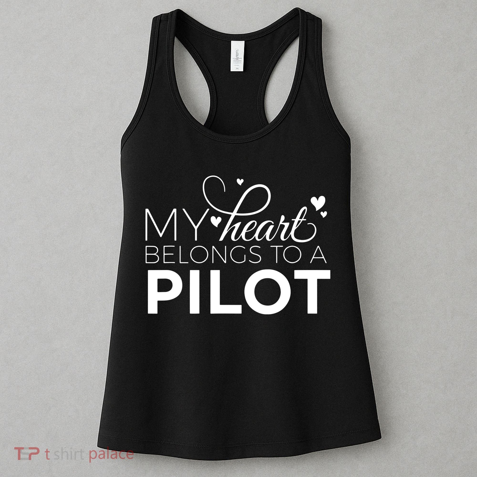 Pilot Wife Shirts My Heart Belongs To A Pilot Pilot Gift Women's Tank Top