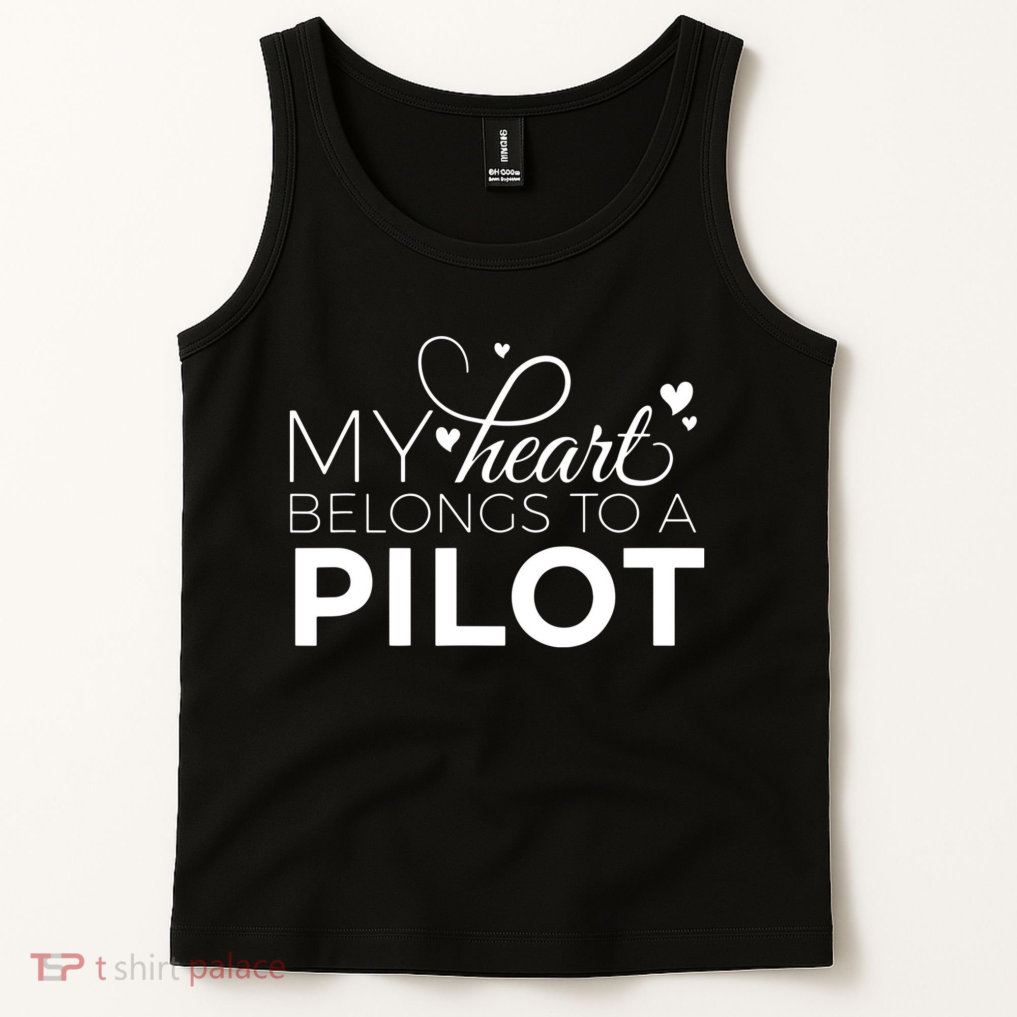 Pilot Wife Shirts My Heart Belongs To A Pilot Pilot Gift Tank Top