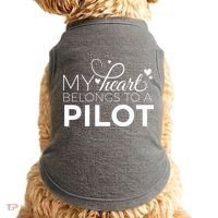 Pilot Wife Shirts My Heart Belongs To A Pilot Pilot Gift Doggie Tank thumb 0