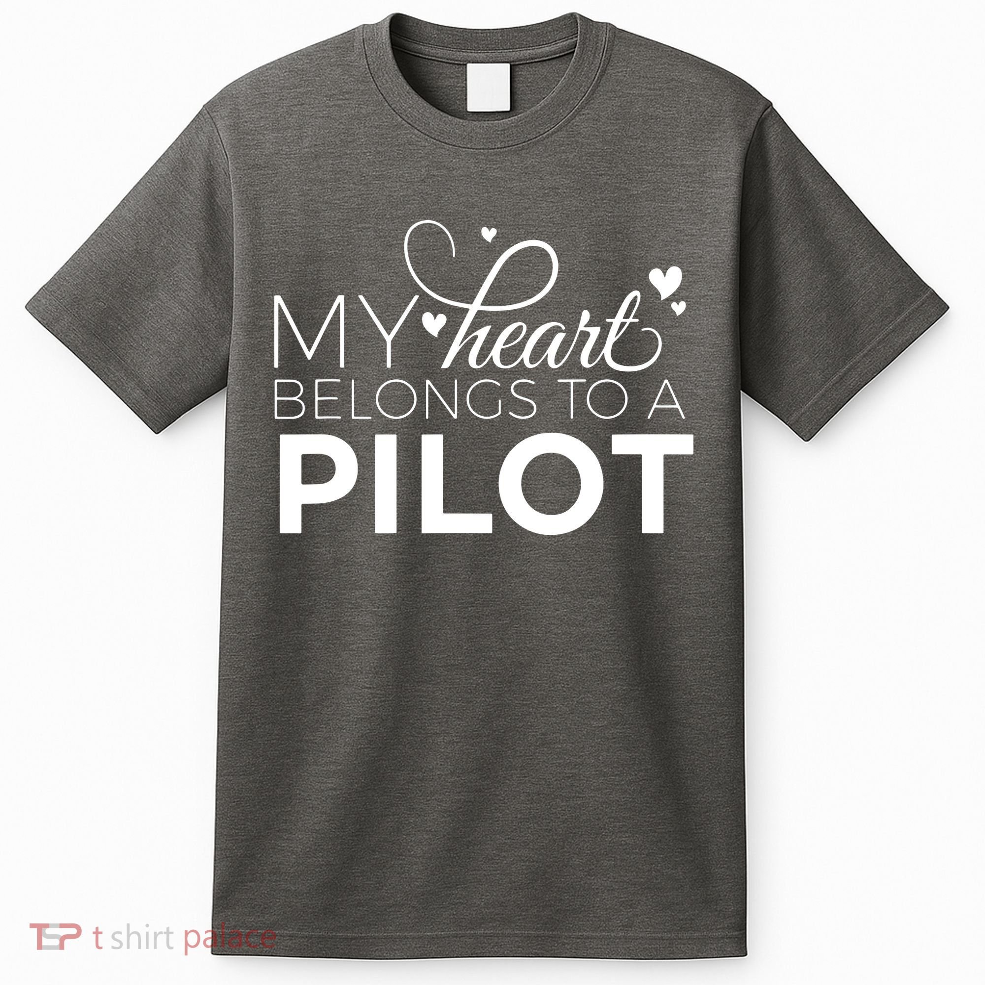 Pilot Wife Shirts My Heart Belongs To A Pilot Pilot Gift T-Shirt
