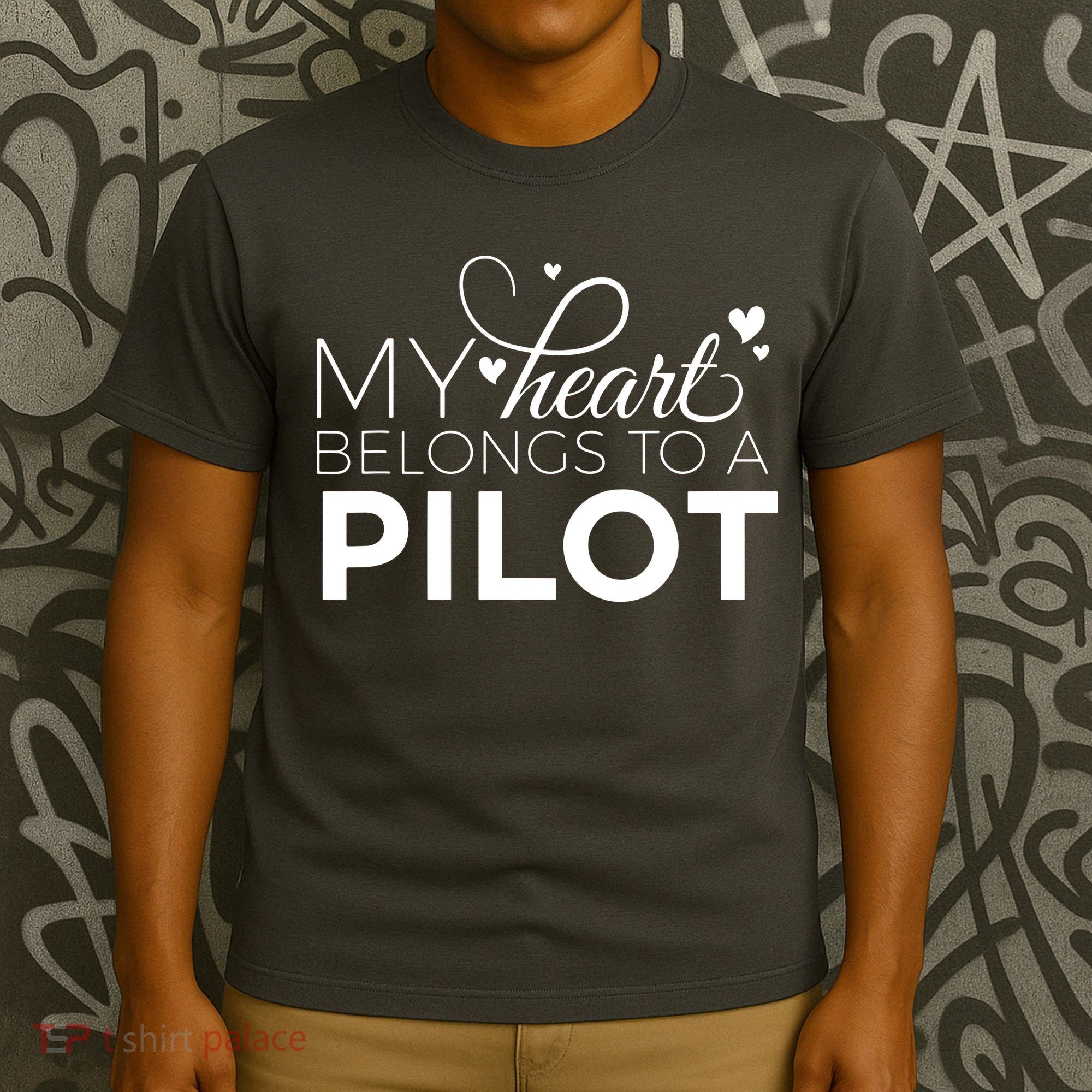 Pilot Wife Shirts My Heart Belongs To A Pilot Pilot Gift T-Shirt