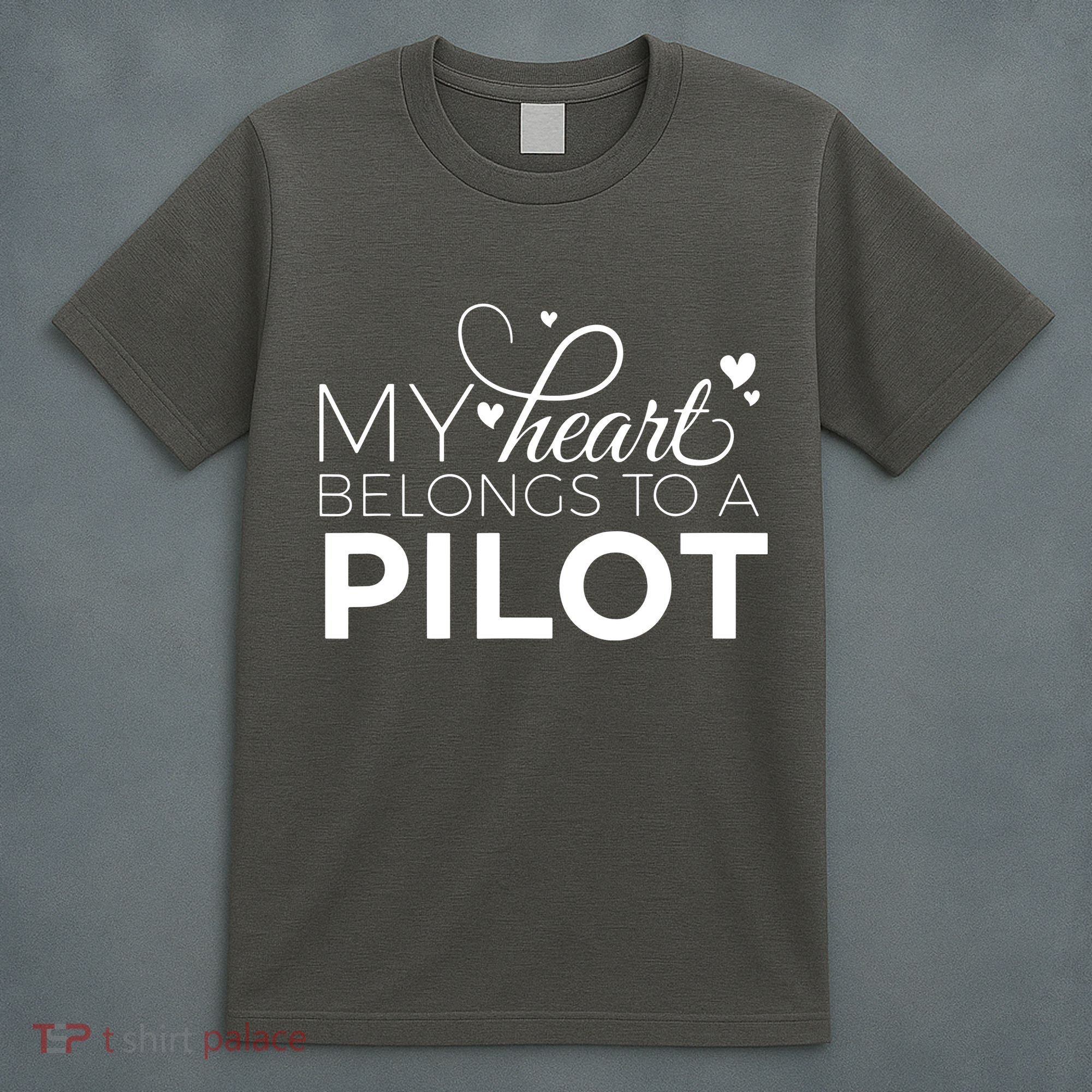 Pilot Wife Shirts My Heart Belongs To A Pilot Pilot Gift T-Shirt