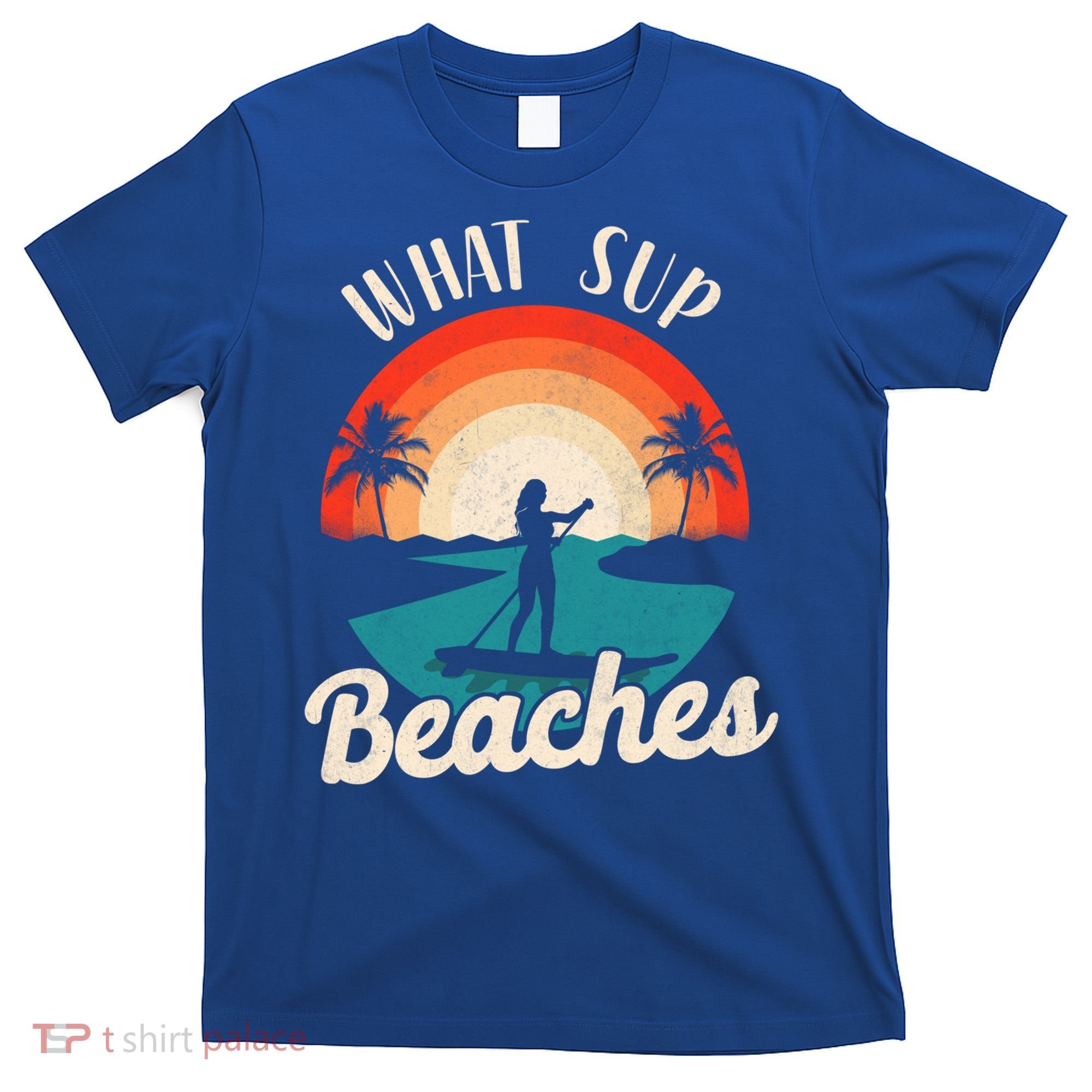 Paddleboard What Sup Beaches Girl Vintage Retro Sunset Gift T-Shirt